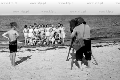 Pamiątkowej zdjęcie na plaży w Gdańsku Jelitkowie....
