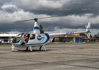 Gdansk, Rebiechowo Nz.Smiglowiec Robinson R44 Blekitny...