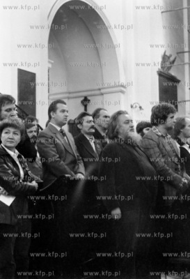 Delegacja Solidarnosci na mszy w kosciele sw. Krzyza...