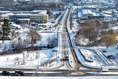 Panorama Pruszcza Gdańskiego. Widok na skrzyżowanie...
