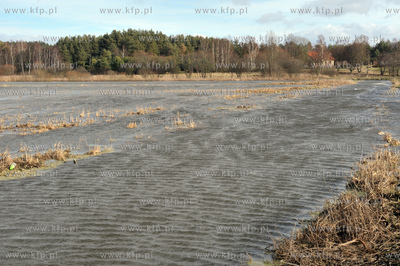 Wody z topniejacego sniegu oraz wezbrana rzeka Radunia...
