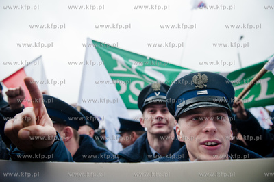 Gdansk. Pikieta Federacji Zwiazkow Zawodowych Sluzb...