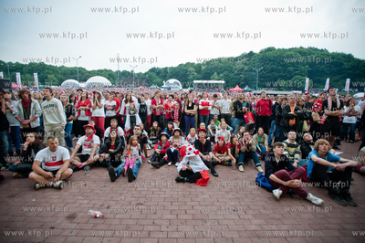 Gdansk. Strefa Kibica na Placu Zebran Ludowych gdzie...