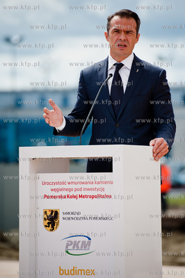 Gdansk. Rebiechowo. Uroczystosc wmurowania kamienia...