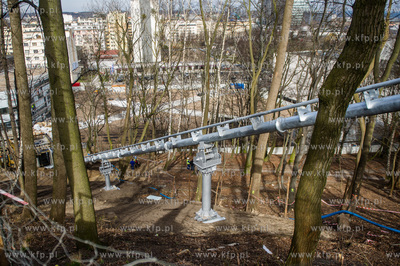 Gdynia. Budowa kolejki torowej z Placu Grunwaldzkiego...