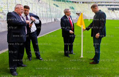 Gdansk. Stadion PGE Arena Gdansk. Wizytacja Sejmowej...