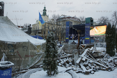 Lwow. Ukraina. Pokojowe demonstracje antyrzadowe na...
