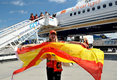 Gdansk, Rebiechowo/ Hiszpanscy kibice przylecieli samolotem...