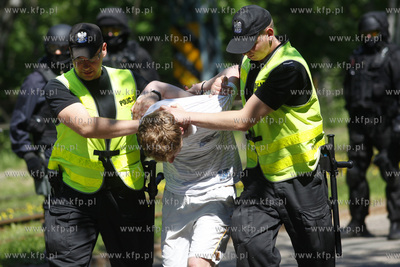 Gdansk Stogi. Cwiczenia ZKM, Policji, Strazy Pozarnej...