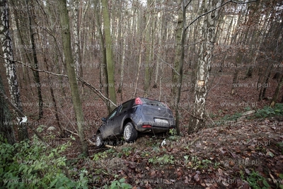 Sopot.Ul.Malczewskiego. Fiat Punto wypadl z drogi....