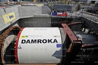 Gdansk. Symboliczne uruchomienie maszyny TBM Damroka,...