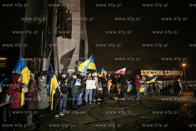 Stand With Ukraine. Wiec poparcia dla Ukrainy na placu...