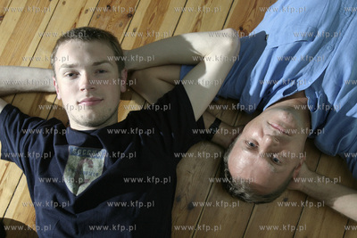 Donald Tusk z synem Michalem. 2.09.2004 fot. Wojtek...