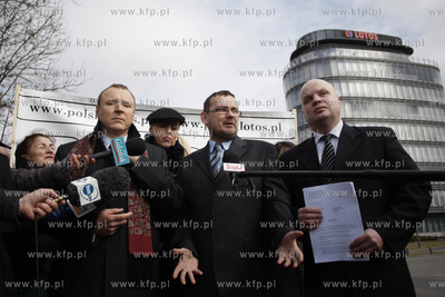 Gdansk. Konferencja prasowa Jacka Kurskiego, ktory...