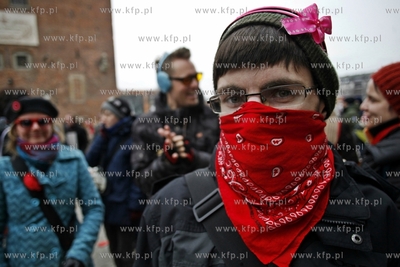 Gdansk. ul. Dluga manifa zorganizowana przez Trojmiejska...