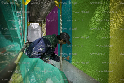 Gdańsk Zaspa. Monumental art. Nz. powstaje mural autorstwa...