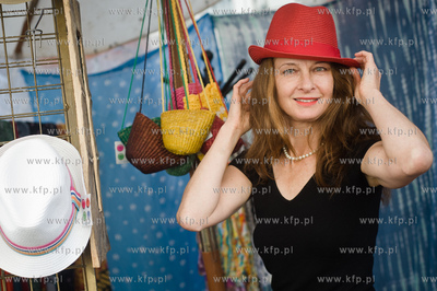 Gdansk. Ul. Mariacka. Aktorka z Gdanska, mieszkajaca...