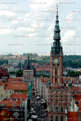 Panorama Gdanska z 55-metrowego dzwigu firmy Castel...