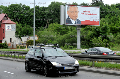 Kampania prezydencka. Billboardy Jaroslawa Kaczynskiego...