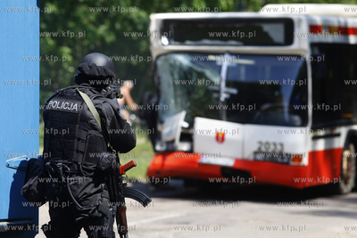 Gdansk Stogi. Cwiczenia ZKM, Policji, Strazy Pozarnej...