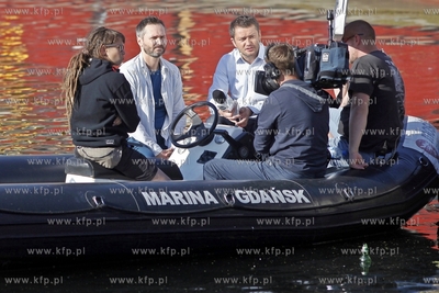 Realizacja programu TVN 24 Wstajesz i Wiesz w Gdansku....