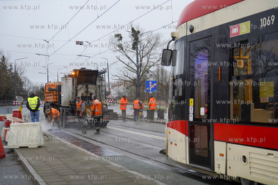 Tymczasowy tramwajowy przystanek końcowy na ul. Głębokiej,...