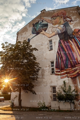 Białystok, budynek Instytutu Chemii UwB, mural Dziewczynka...