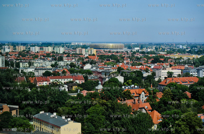 Gdansk.  Panorama Wrzeszca oraz Letnicy ze stadionem...