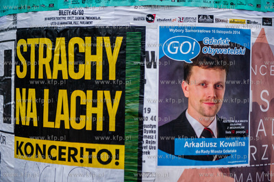 Gdansk Wrzeszcz. Kampania wyborcza do samorzadu. Plakat...