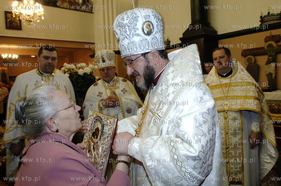 Nabozenstwo w cerkwi prawoslawnej sw Mikolaja w Gdansku...