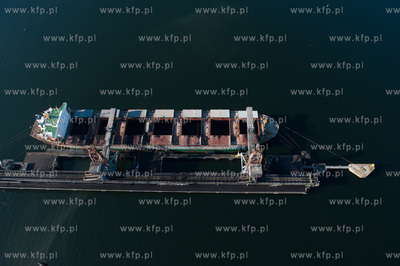 Port Polnocny w Gdansku z lotu ptaka. NZ Pirs Weglowy,...