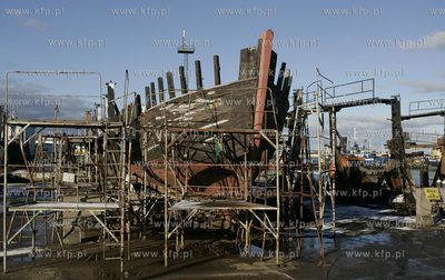 Wladyslawowo. Zaglowiec General Zaruski w Stoczni Szkuner....