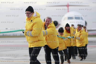 Gdansk Rebiechowo. Lotnisko im. Lecha Walesy. Uroczyste...