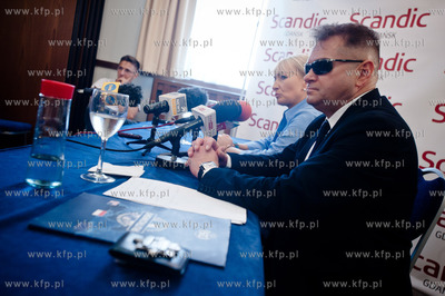 Gdansk. Hotel Scandic. Konferencja prasowa Iwony Wieczorek...