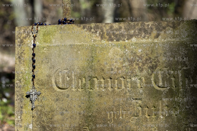 Dawny cmentarz ewangelicki w lesie w Żuławce w gminie...