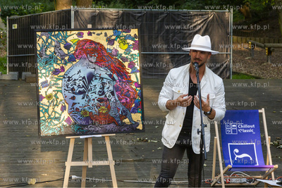 Amfiteatr w parku w Wojanowie. Otwarcie wystawy pochodzącego...