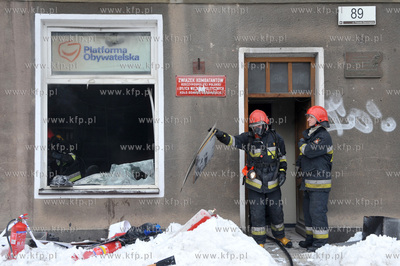 Gdansk. Podwale Staromiejskie. Pozar w Biurze Powiatowym...