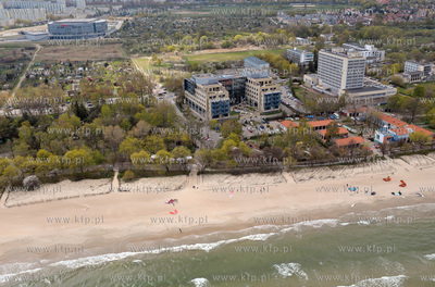 Sopot z lotu ptaka. Siedziba firmy Ergo Hestia i sanatorium...
