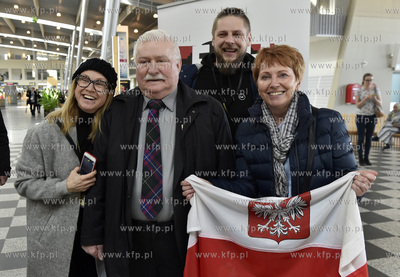 Wizyta Lecha Wałęsy w Billund w Danii. Powitanie...