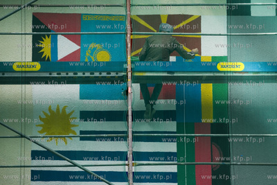 Gdańsk Zaspa. Monumental art. Nz. powstaje mural autorstwa...