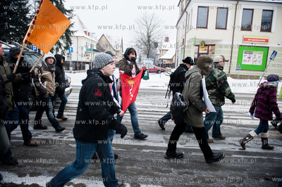 Gdansk. Wrzeszcz. Protest przeciwko ratyfikowaniu umowy...