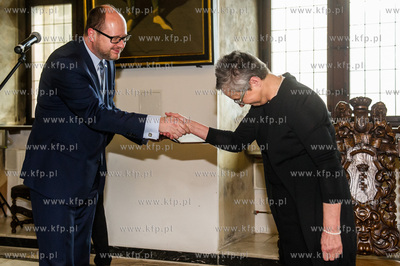 Gdansk. Wielka Sala Wety Ratusza Glownego Miasta. Uroczystosc...