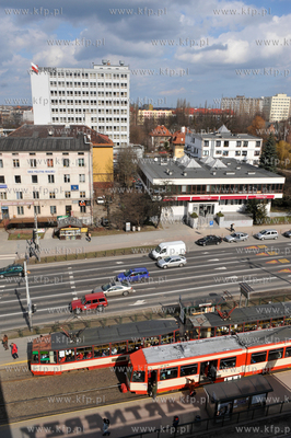 Gdansk Wrzeszcz. Przytanek tramwajowy w poblizu skrzyzowanie...