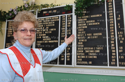Bar Mleczny Turystyczny w Gdansku Nz. pracownica baru...