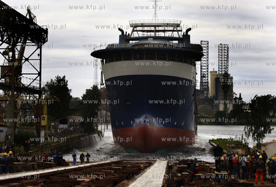 Stocznia Gdansk S.A.. Wodowanie jednostki typu offshore...