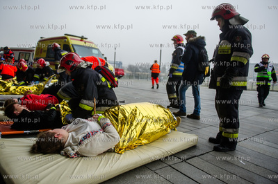 Stadion Energa Gdańsk. Ćwiczenia służb ratowniczych...