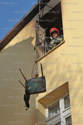 Sopot ulica Grunwaldzka 97a. Pozar mieszkania na poddaszu....