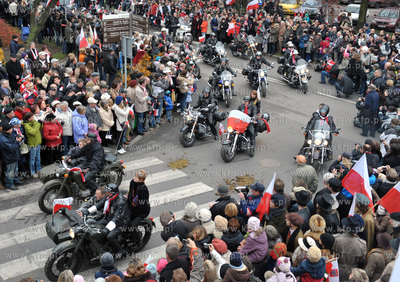 Parada Niepodleglosci w Gdansku. Motocylisci tez wzieli...