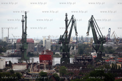 Gdansk widziany z Gory Gradowej. Nz Stocznia Gdansk....