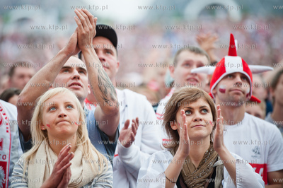 Gdansk. Strefa Kibica na Placu Zebran Ludowych gdzie...